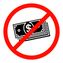 No cash sign icon