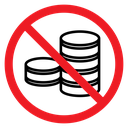 No Cash Sign icon