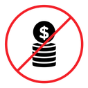 No cash sign icon