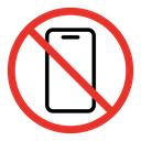 No cell phone sign icon