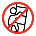 No climbing allowed sign icon