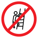 No Climbing Ladder Sign icon