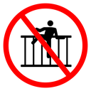 No Climbing Railing Sign icon