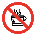 No coffee cup sign icon
