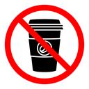 No coffee cup sign icon