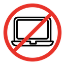 No computer sign icon