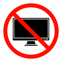 No computer sign icon