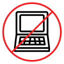 No computer sign icon