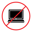 No computer sign icon