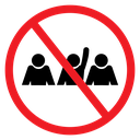 No Crowd Gathering Sign Color Filled icon