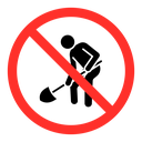 No digging sign icon