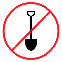 No digging sign icon