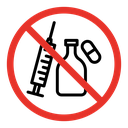 No drugs or alcohol sign icon