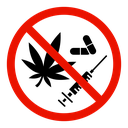 No drugs sign icon