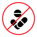 No drugs sign icon