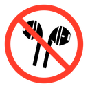 No earbuds allowed sign icon