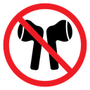 No Earphones Sign Color Filled icon