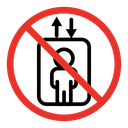 No elevator sign icon
