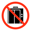 No elevator sign icon