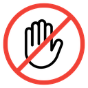 No Entry Hand Sign icon