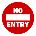 No entry road sign icon