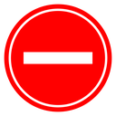No entry road sign icon