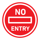 No entry road sign icon