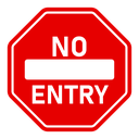 No entry sign icon