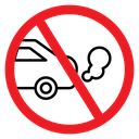 No Exhaust Emission Sign Color Filled icon