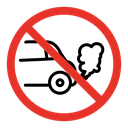 No exhaust gases sign icon