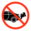No exhaust gases sign icon