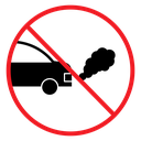 No exhaust gases sign icon