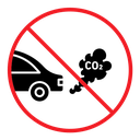 No exhaust gases sign icon