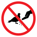No Feeding Birds Sign icon