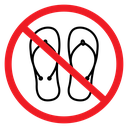 No Flip Flops Sign icon