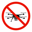 No fly drones sign icon