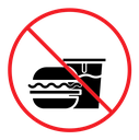 No food allowed sign Color Filled icon
