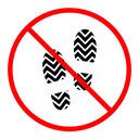No foot print sign icon