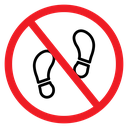 No Footwear Sign Color Filled icon