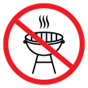 No Grilling Sign Color Filled icon