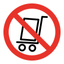 No hand truck sign icon