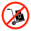 No hand truck sign icon