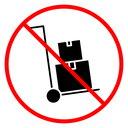 No hand truck sign icon