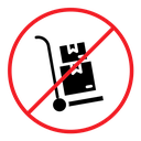 No hand truck sign icon