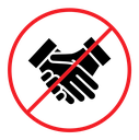 No handshake sign Color Filled icon