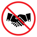 No Handshake Sign Color Filled icon