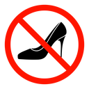 No high heels sign icon