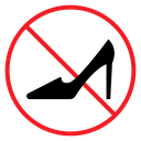 No high heels sign icon