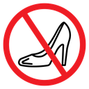 No High Heels Sign Color Filled icon