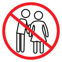 No hugs no kiss icon